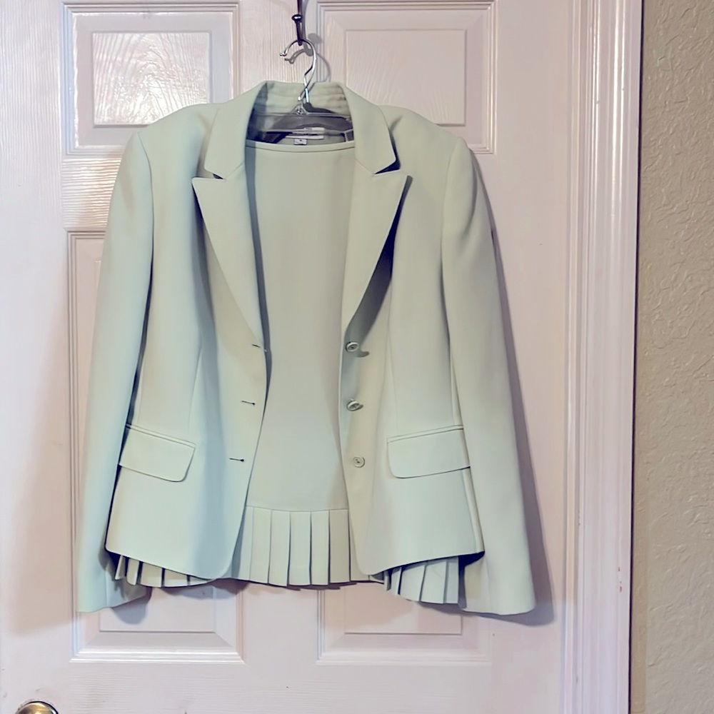 2 piece Tahari suit mint green